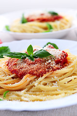 Image showing Pasta and tomato sauce