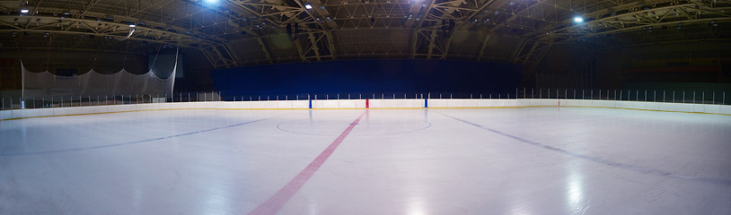 Image showing empty ice rink, hockey arena