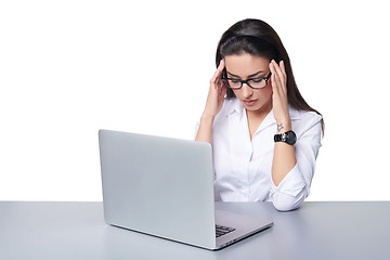 Image showing Tired business woman