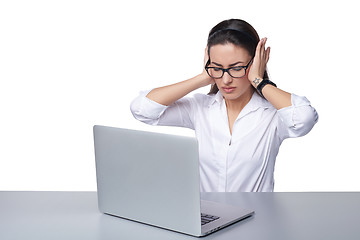 Image showing Tired business woman