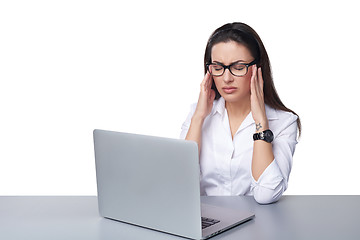 Image showing Tired business woman