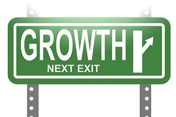 Image showing Growth green sign board isolated