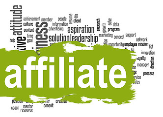Image showing Affiliate word cloud with green banner