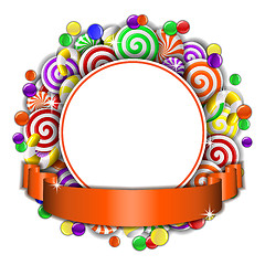 Image showing Frame with colorful candies.