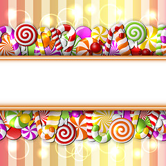 Image showing Sweet banner with colorful candies. 