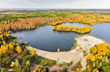 Image showing Boats and yachts at sailor club area. Tyumen. Russia