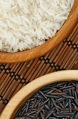 Image showing White and Brown Rice