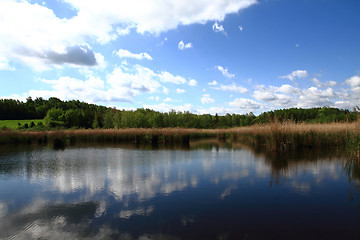 Image showing czech lake and the blue sky