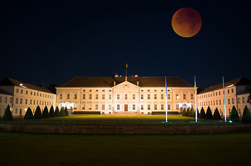 Image showing Bellevue Palace with Bloody Moon, Berlin, Germany