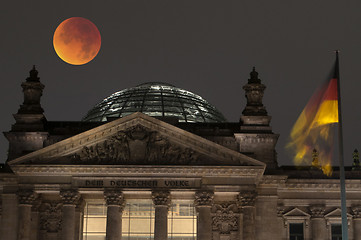 Image showing Reichstag with Bloody Moon, Berlin, Germany