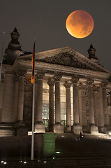 Image showing Reichstag with Bloody Moon, Berlin, Germany