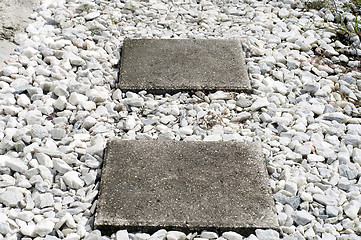 Image showing square stepping stones