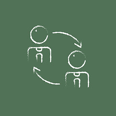 Image showing Staff turnover icon drawn in chalk.