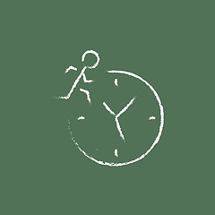 Image showing Time management icon drawn in chalk.