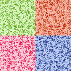 Image showing Four stylized swirl floral images