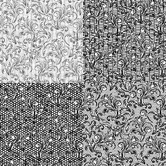 Image showing Four vector seamless floral patterns on separate layers