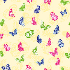 Image showing Seamless butterflies pattern