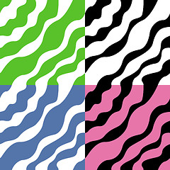 Image showing Four seamless wavy vector patterns