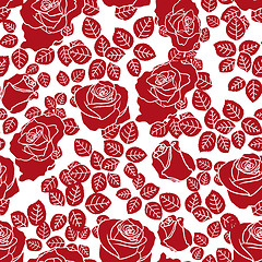 Image showing Red roses seamless pattern