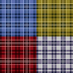 Image showing Four seamless checkered tartan patterns