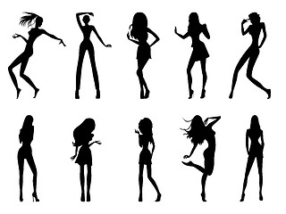 Image showing Fashionable model silhouettes