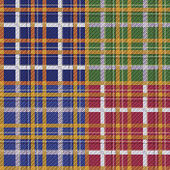 Image showing Four various seamless checkered patterns