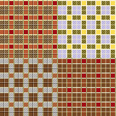 Image showing Four different seamless checkered patterns