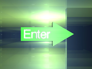 Image showing Enter - This way	