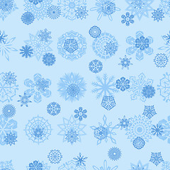 Image showing Blue snowflakes seamless illustration