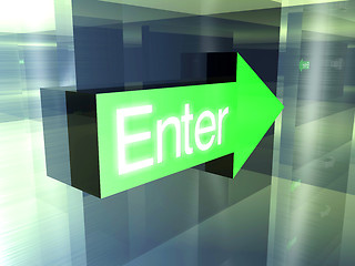 Image showing Enter - This way	