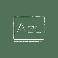 Image showing Letters abc on the blackboard icon drawn in chalk.