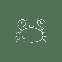 Image showing Crab icon drawn in chalk.