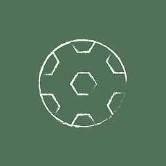 Image showing Soccer ball icon drawn in chalk.