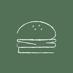 Image showing Hamburger icon drawn in chalk.