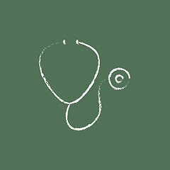 Image showing Stethoscope icon drawn in chalk.