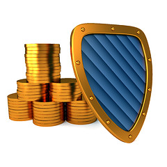 Image showing shield with dollar sign, excellent 3d illustration