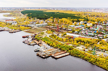 Image showing Aerial view on Tyumen Repair Yard. Tyumen. Russia