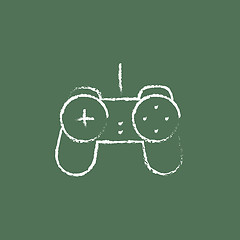 Image showing Joystick icon drawn in chalk.