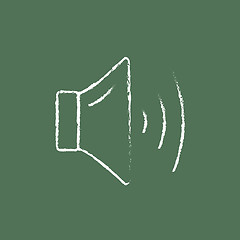 Image showing High speaker volume icon drawn in chalk.