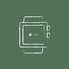 Image showing Smartwatch icon drawn in chalk.