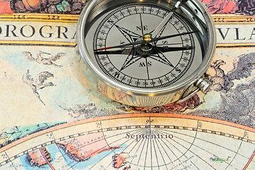 Image showing Compass on map