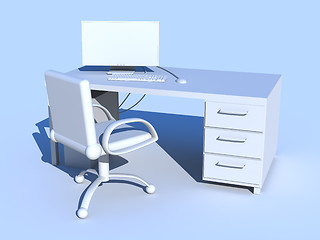 Image showing Blue PC Workplace