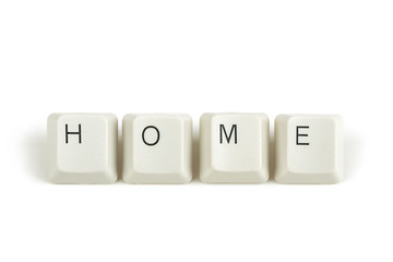 Image showing home from scattered keyboard keys on white