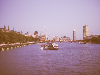 Image showing Retro looking River Thames in London