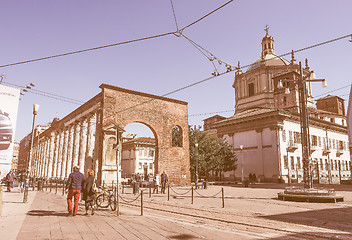 Image showing Retro looking Colonne di San Lorenzo Milan