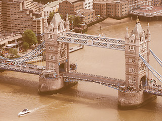 Image showing Retro looking Aerial view of London