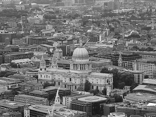 Image showing Black and white Aerial view of London