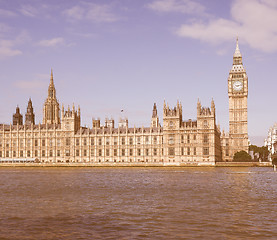 Image showing Retro looking Houses of Parliament in London