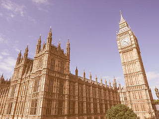 Image showing Retro looking Houses of Parliament in London