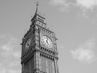 Image showing Black and white Big Ben in London